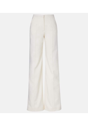 Costarellos Pleated wool-blend wide-leg pants