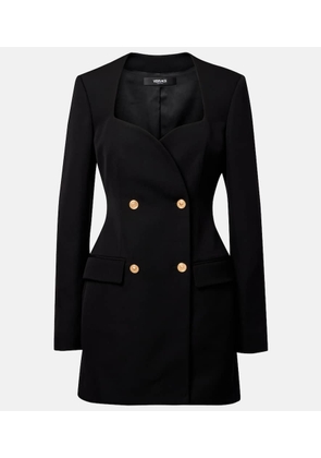 Versace Double-breasted wool minidress