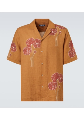 Frescobol Carioca Roberto floral linen bowling shirt