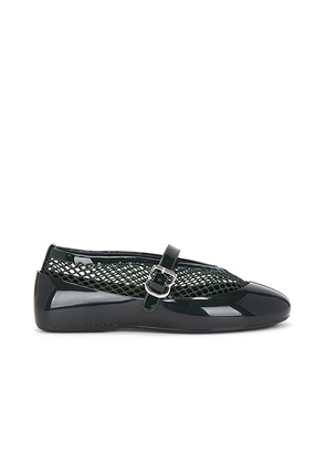 ALAÏA ALAΪA Rubber Flat in Vert Foret - Teal. Size 36 (also in 37, 38, 39, 41).