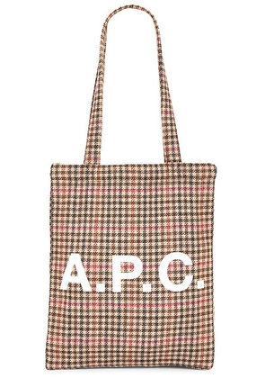 A.P.C. Tote Bag in Marron Glace - Brown. Size all.