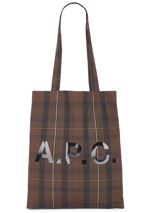 A.P.C. Tote Bag in Brown - Brown. Size all.