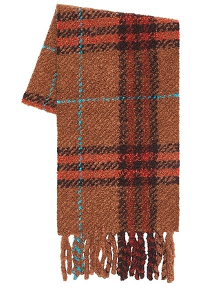 Burberry Giant Check Boucle Scarf in Ginger Brown - Brown. Size all.