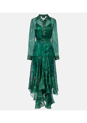 Etro Paisley ruffled silk cocktail dress