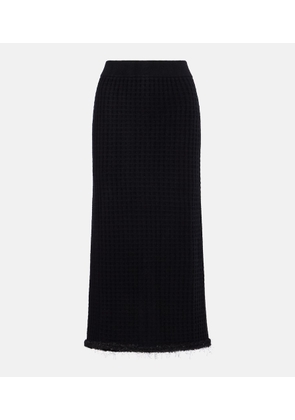 Jardin des Orangers Distressed wool and cashmere pencil skirt