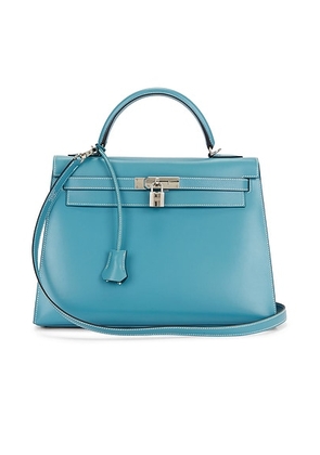 hermes Hermes Box Kelly 32 Handbag in Bleu Jean - Blue. Size all.