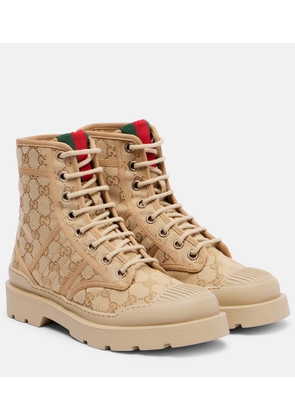 Gucci GG Canvas combat boots