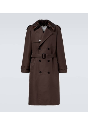 Burberry Burberry Check silk and cotton trench coat