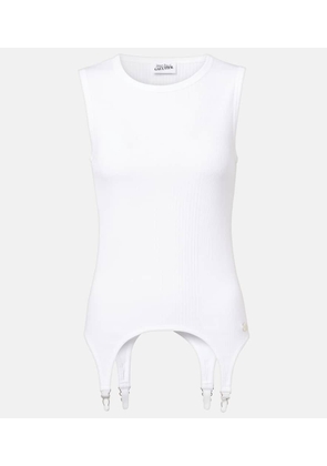 Jean Paul Gaultier Ribbed-knit cotton jersey tank top