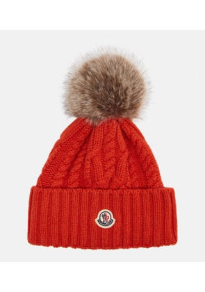 Moncler Cable-knit cashmere and wool-blend beanie