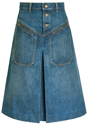 Chloe Panelled Denim Midi Skirt - 38 (UK10 / S)