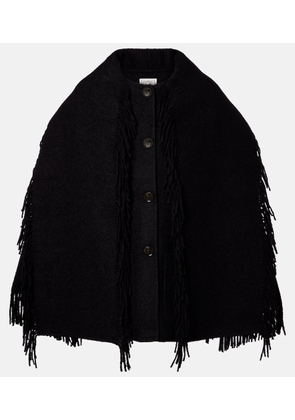 Toteme Fringed scarf-detail wool-blend jacket