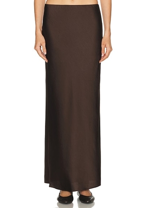 Jenni Kayne Nina Slip Skirt in Chocolate - Chocolate. Size S (also in ).