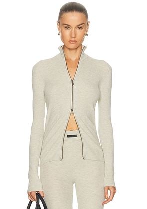 Fear of God ESSENTIALS 2-way Zip-Up Jacket in Heather Stone - Beige. Size M (also in ).