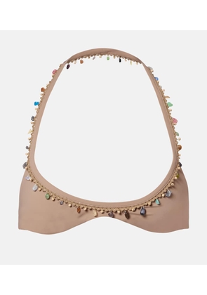 Christopher Esber Beach Quartz Minuscule embellished bikini top