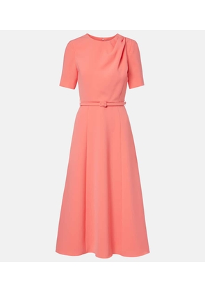 Carolina Herrera Belted crepe midi dress