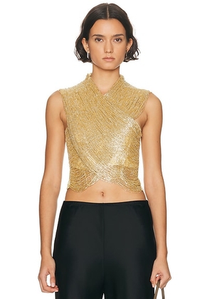 Cult Gaia Haisley Top in Light Gold - Metallic Gold. Size 2 (also in ).