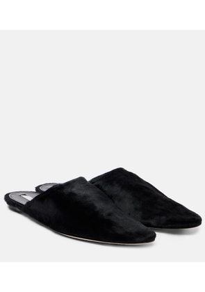 Christen Elipse calf hair mules