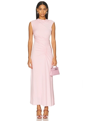 SIMKHAI Acacia Draped Jersey Midi Dress in Tulip - Pink. Size M (also in XS).