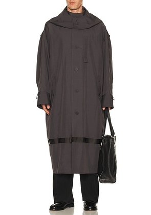 Homme Plisse Issey Miyake Carrier Carried Coat in Charcoal - Charcoal. Size 3 (also in ).