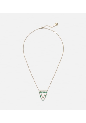 Shay Jewelry 18kt gold necklace with emeralds and diamonds