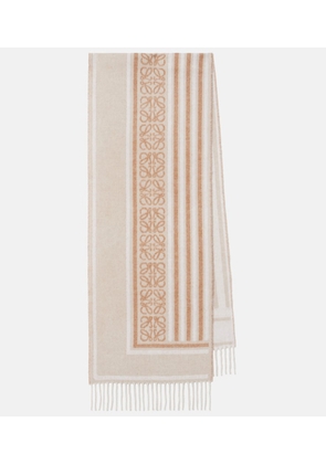 Loewe Anagram wool and cashmere jacquard scarf