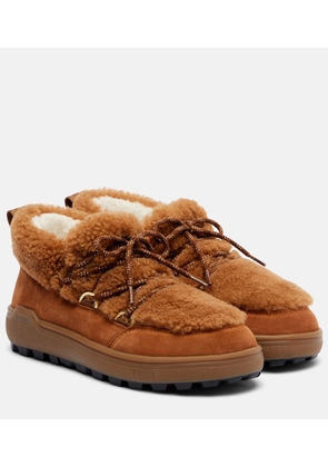Bogner Chamonix shearling-trimmed suede ankle boots