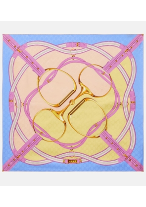 Gucci GG Horsebit silk jacquard scarf