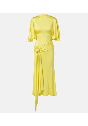 David Koma Floral-applique jersey cocktail dress