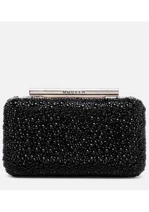 McQueen T-Bar crystal-embellished clutch