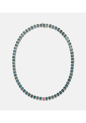 Bucherer Fine Jewellery 18kt gold (750/1000) necklace with sapphire and topaz