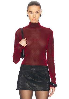 Ludovic de Saint Sernin Mock Neck Top in Red - Red. Size S (also in ).