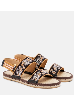 Valentino Garavani Bribri leather-trimmed raffia espadrille sandals