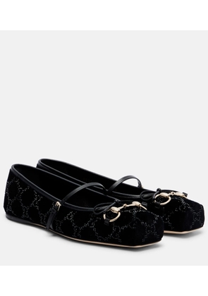 Gucci Gucci Horsebit velvet ballet flats