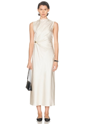 Loulou de Saison Roan Sleeveless Draped Dress in Ivory - Ivory. Size L (also in ).