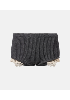 Magda Butrym Crochet-trimmed cashmere shorts