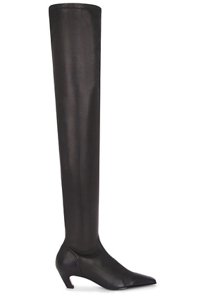 KHAITE Arizona Over The Knee Boot in Black - Black. Size 36 (also in 36.5, 38, 39, 39.5).