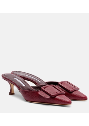 Manolo Blahnik Maysale 50 snake-effect leather mules