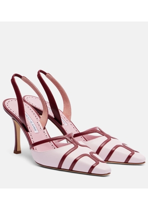 Manolo Blahnik Sarto 90 leather slingback pumps