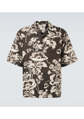 Commas Floral linen bowling shirt