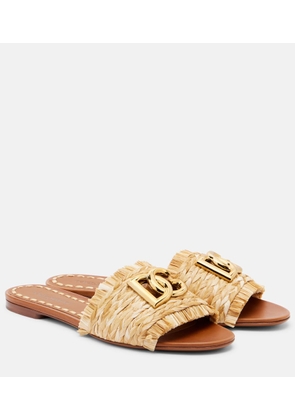 Dolce&Gabbana DG raffia-effect slides