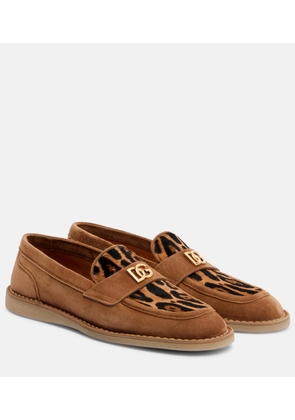 Dolce&Gabbana DG suede and calf hair loafers