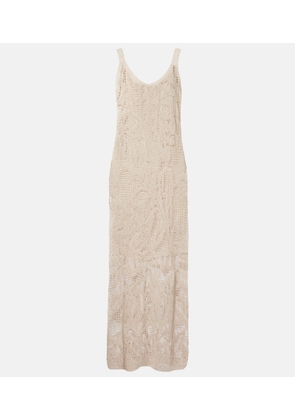 Brunello Cucinelli Dazzling Water Lillies knitted midi dress