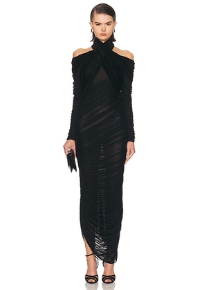 Mugler Long Sleeve Dress in Black - Black. Size 40 (also in ).