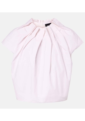 Simone Rocha Tulip gathered cotton poplin top