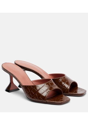 Amina Muaddi Lupita 70 croc-effect leather mules