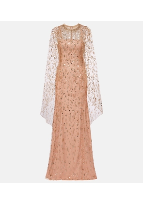 Jenny Packham Hestia embellished caped gown