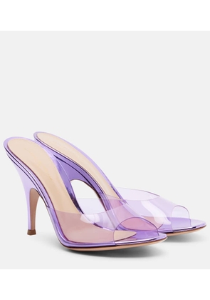 Gianvito Rossi 95 leather-trimmed PVC mules
