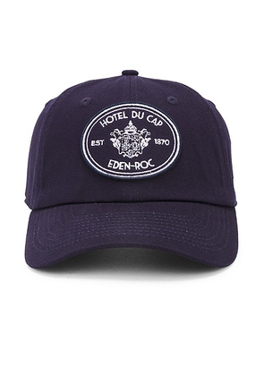 Sporty & Rich x Hotel Du Cap Eden Roc Eden Crest Hat in Dark Navy - Navy. Size all.