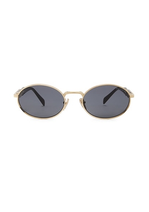 Prada Oval Sunglasses in Pale Gold - Metallic Gold. Size all.